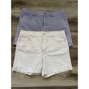 Bundle - 2 White House Black Market 5" Shorts Lilac & Lt Pink Sz 12 High-Waisted
